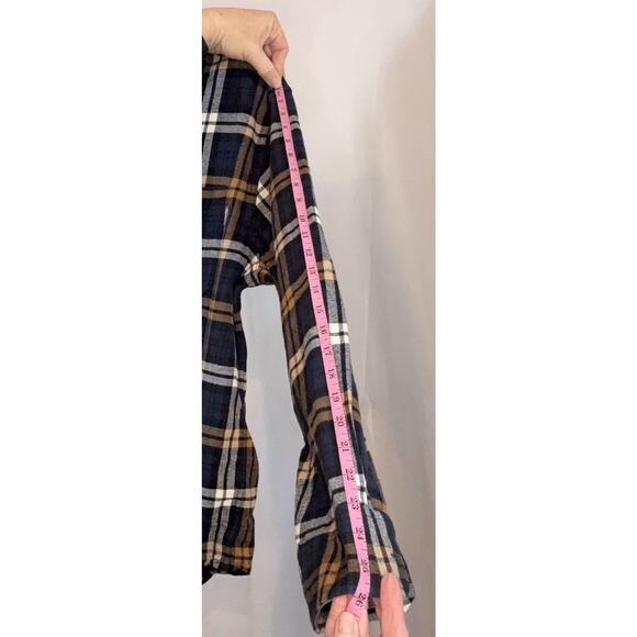 Eddie Bauer Mens Cotton Flannel Long Sleeve Blue Plaid Button Up Shirt XL - Picture 7 of 7